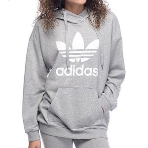 adidas grey trefoil sweatshirt